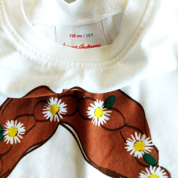 Hanna Andersson Size 5 Girls Flower Girl 5T Tee Top - Picture 3 of 4